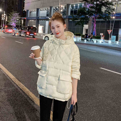 Loose And Fashionable Korean White Duck Down Jacket