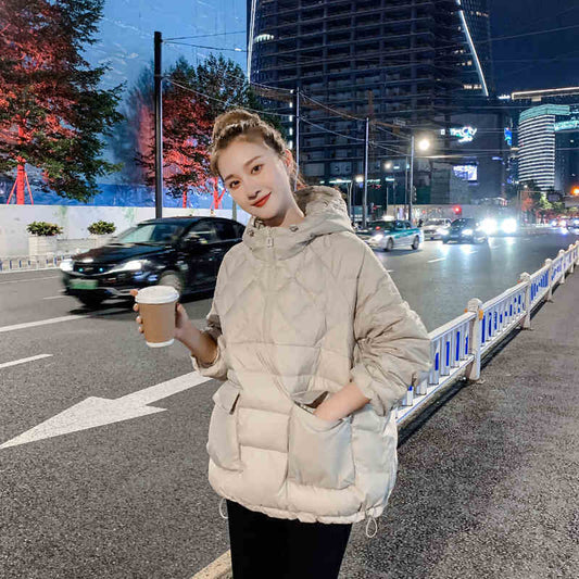 Loose And Fashionable Korean White Duck Down Jacket