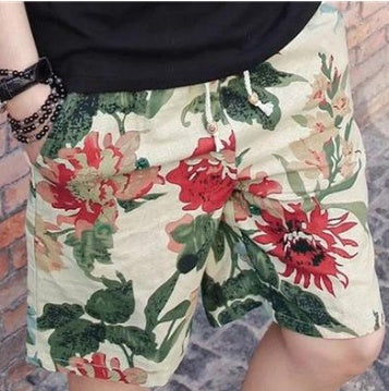 Men Linen Beach Shorts