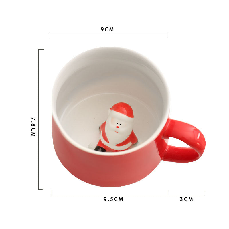 Cartoon three-dimensional mark ceramic cup