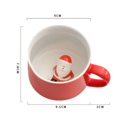 Cartoon three-dimensional mark ceramic cup