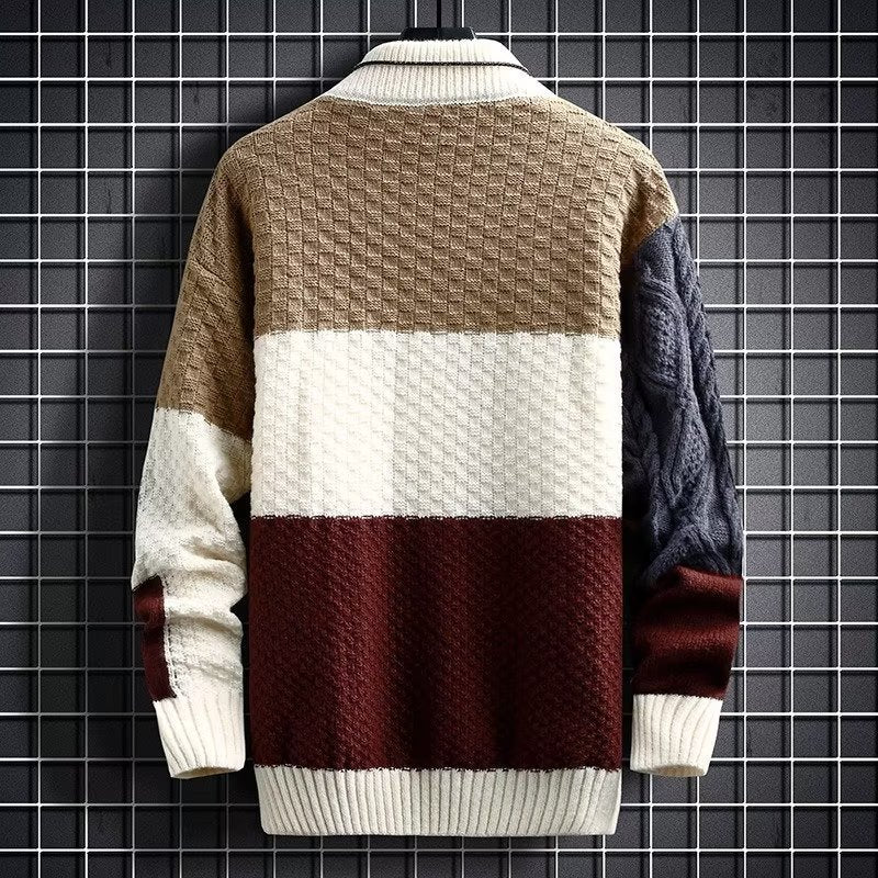 Men's Autumn And Winter Thickened Stitching Korean Style Trendy Sweater