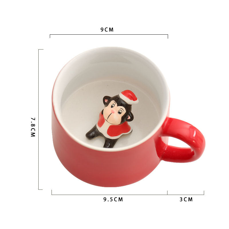 Cartoon three-dimensional mark ceramic cup