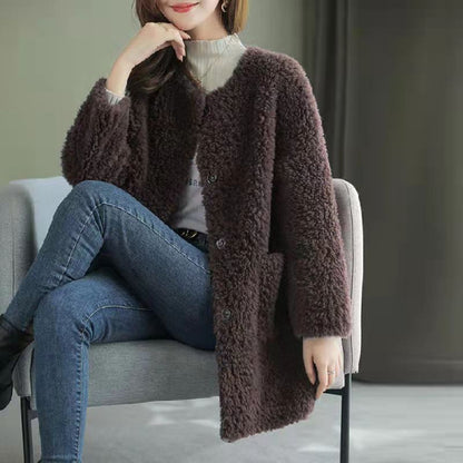 Coat Mid-length Lamb Wool