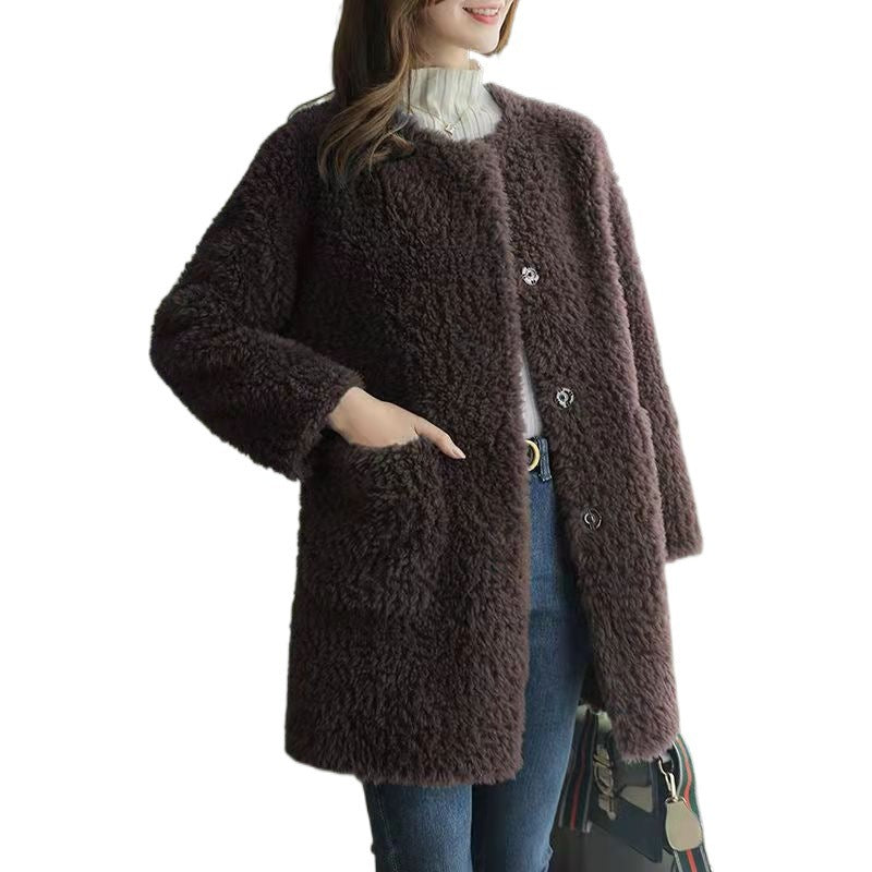 Coat Mid-length Lamb Wool