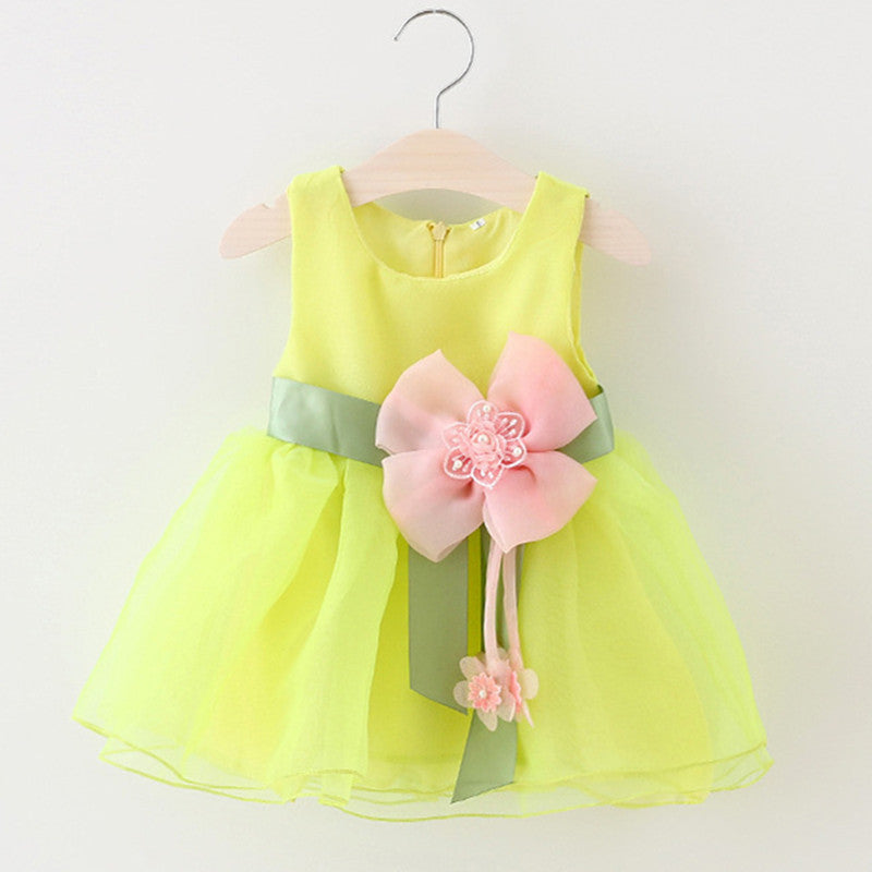 Foreign children new summer sleeveless dress baby girls gauze princess dress baby Korean clothing