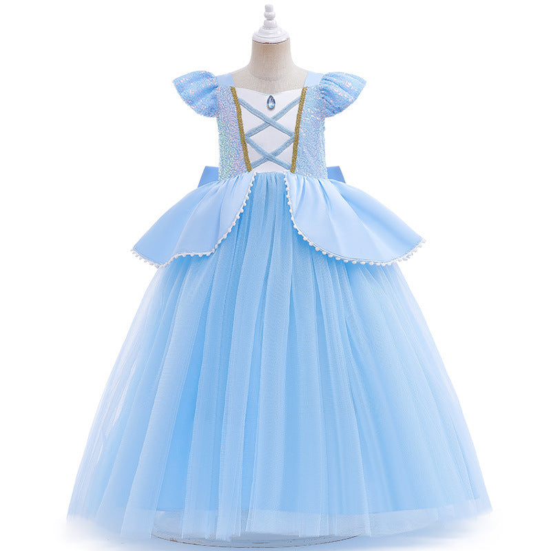 Princess Dress With Waist Bubble Dress Net Children's Shirt