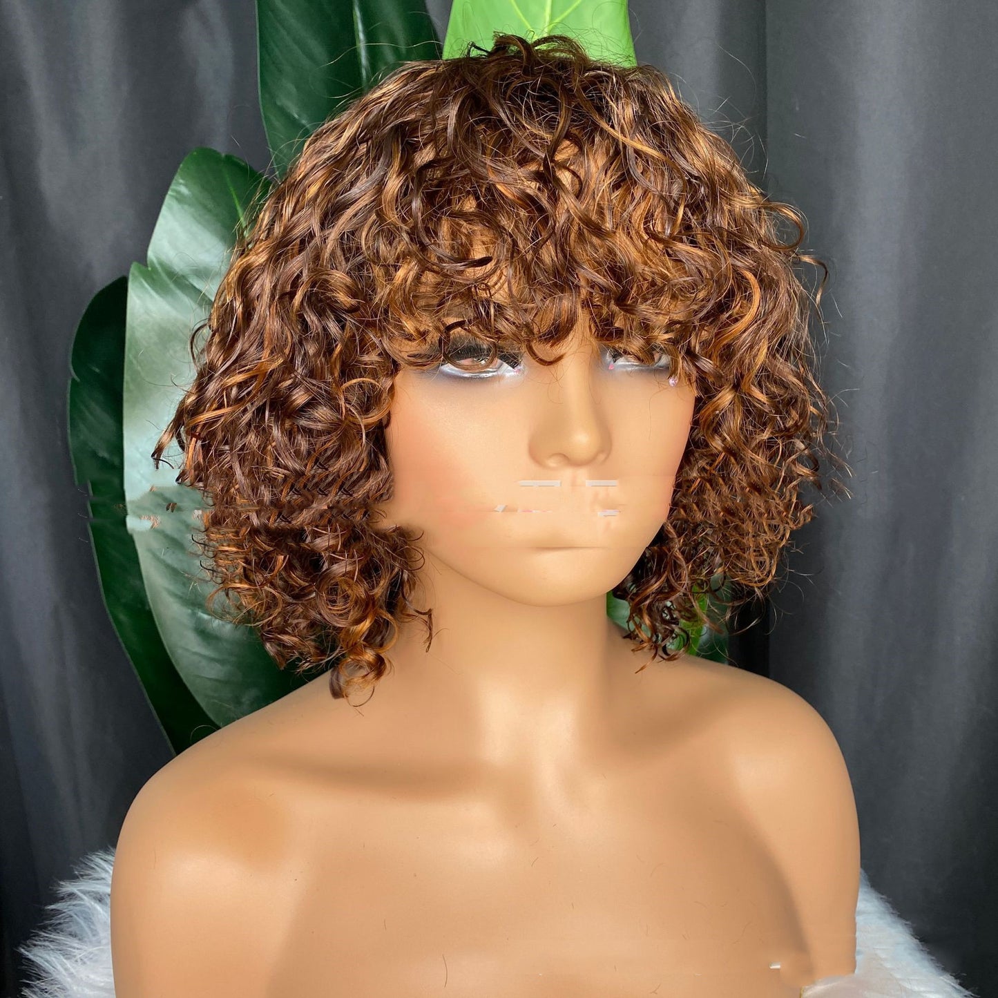 Curly Human Hair Wig Full Machine Made