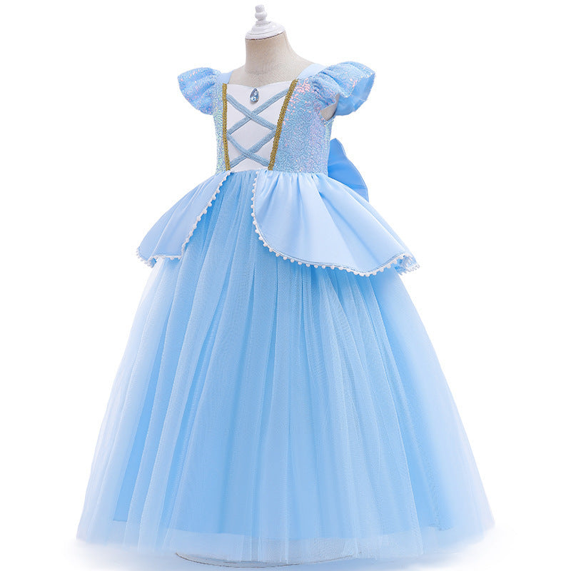 Princess Dress With Waist Bubble Dress Net Children's Shirt