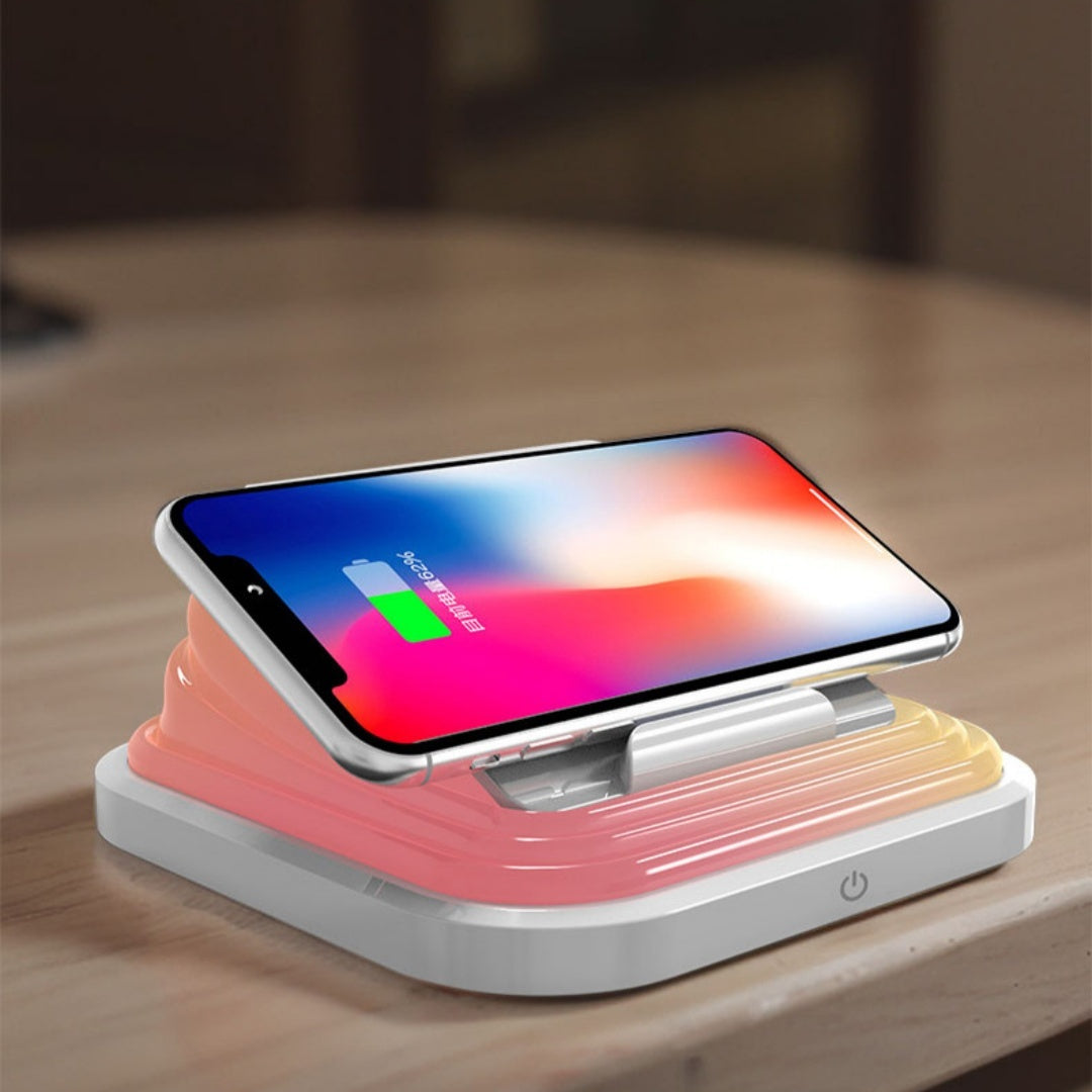 Creative Multifunctional Ambience Light Folding Mobile Phone Wireless Charging Lamp