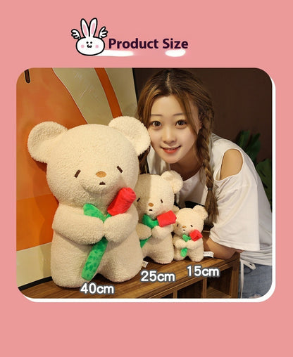 Rose Animal Cute Cat Bear Plush Little Doll Doll Pillow