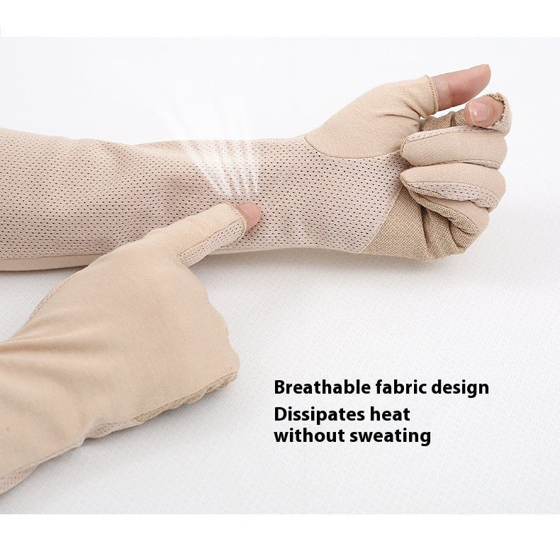 Driving Sun Protection Gloves Women's Thin Cotton Oversleeves