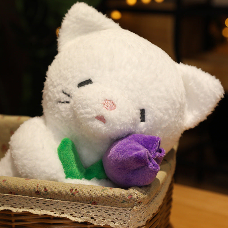 Rose Animal Cute Cat Bear Plush Little Doll Doll Pillow