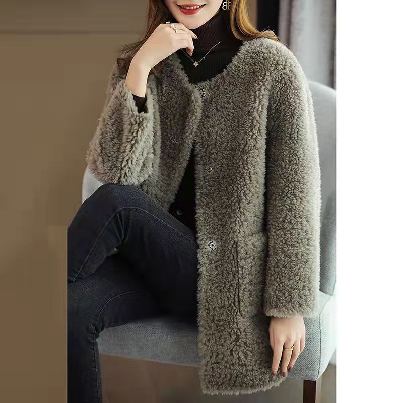 Coat Mid-length Lamb Wool