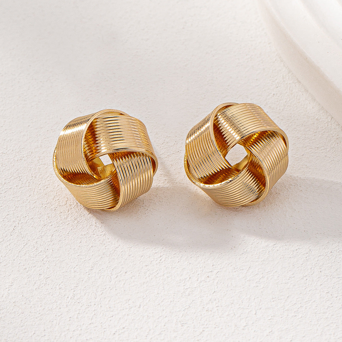 European And American INS Gold Classic Thread Cross Stud Earrings