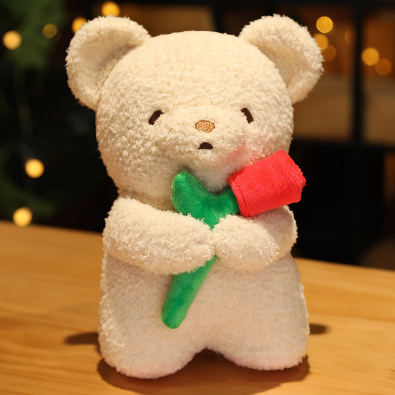 Rose Animal Cute Cat Bear Plush Little Doll Doll Pillow