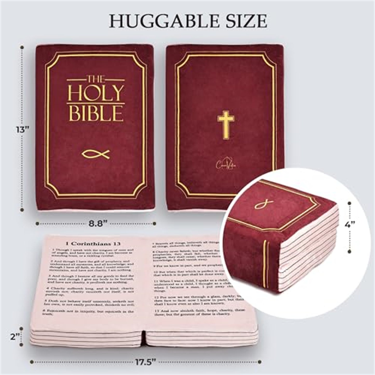 Faithful Bible Companion: Plush Holy Bible Pillow Book with 1 Corinthians 13 Verse