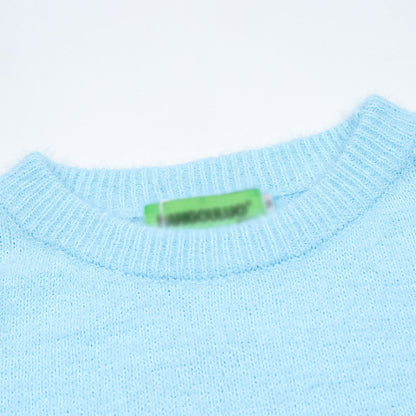 Pure Color All-matching Loose And Simple Round Neck Sweater Men's Spring