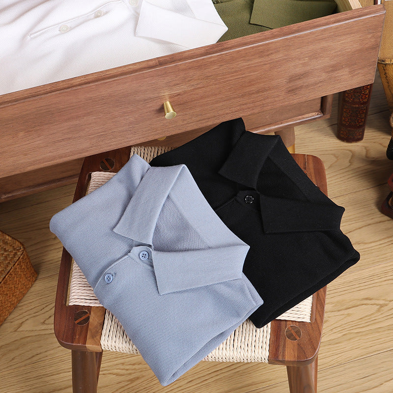 Men's Long Sleeve Mulberry Silk T-shirt Solid Color Bottoming Shirt