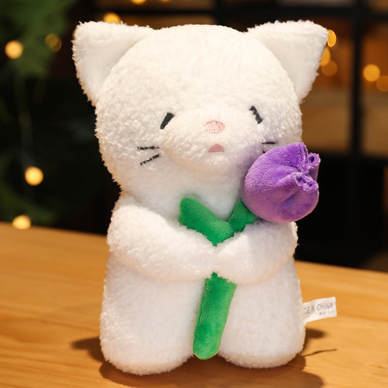 Rose Animal Cute Cat Bear Plush Little Doll Doll Pillow