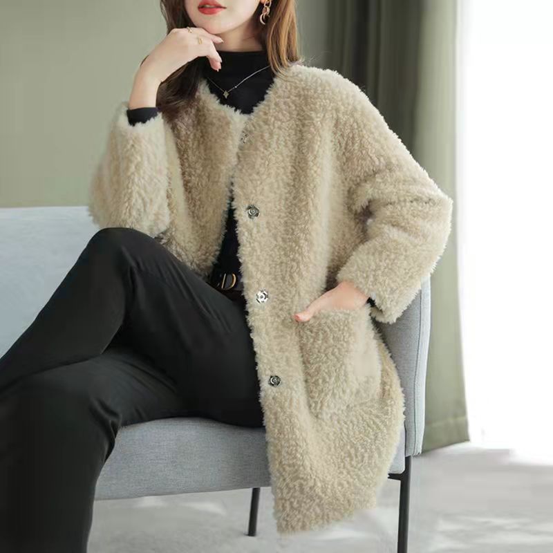 Coat Mid-length Lamb Wool